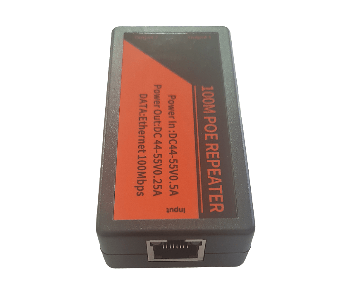 POE EXTENSOR 1 A 2 100MT 100Mbps DC in-Out: 44~55V, 0.5A-0.25A1