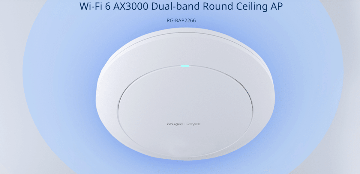 Ruijie RG-RAP2266 AP Gigabit techo para interiores AX3000 Wi-Fi 6 de banda dual, 1 GE, roaming 2 y 31