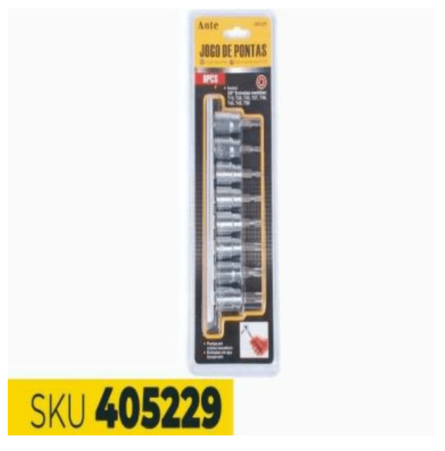 JUEGO DE DADOS CON PUNTAS TORX 8PCS 3/8*1