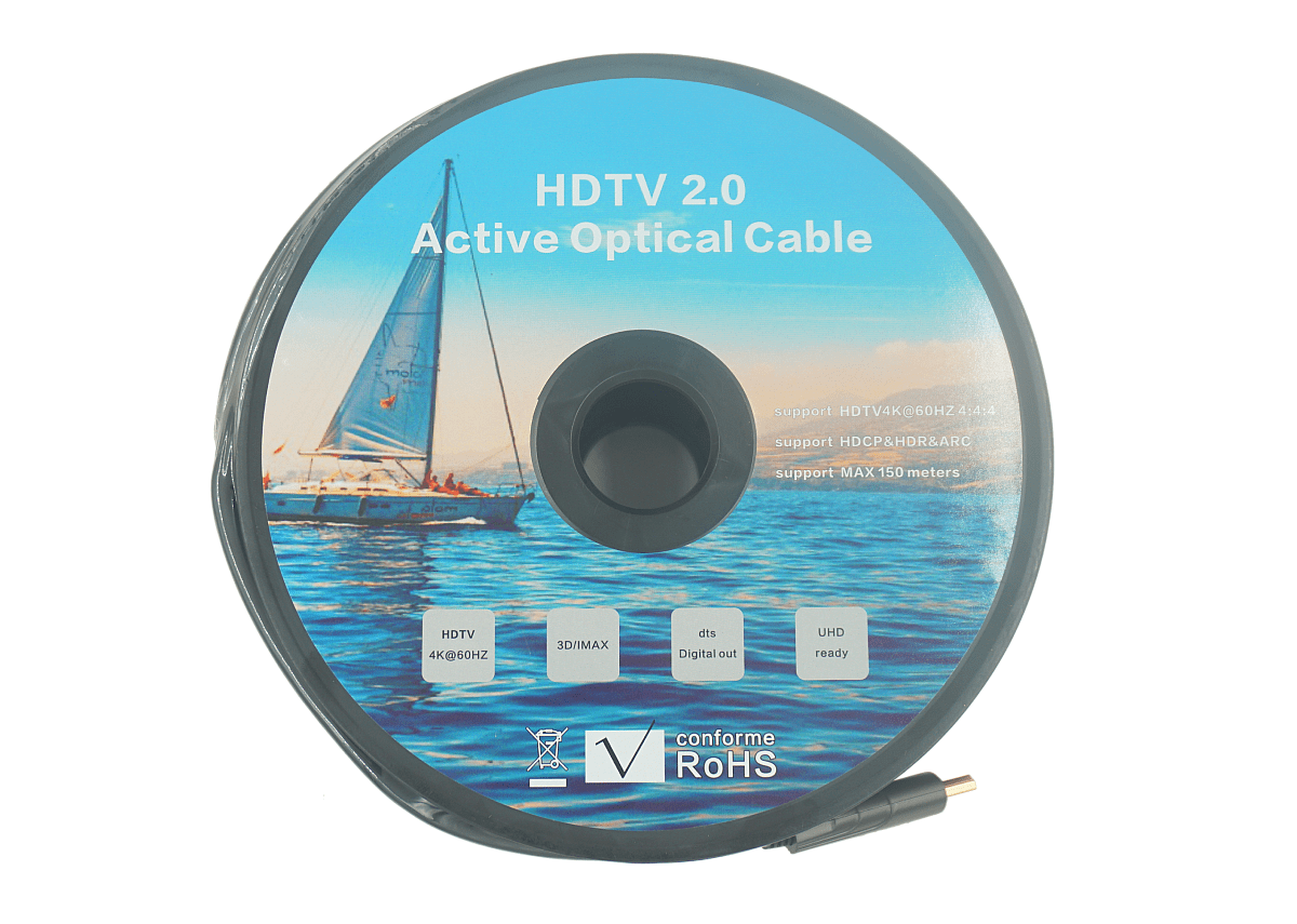 CABLE HDMI FIBRA óPTICA 60MT SUPPORT 4K 8K UHD 2.0-2.1 AOC FIBER OPTIC 18GPPS-HDCP2.2 4:4:4RGB HDR1