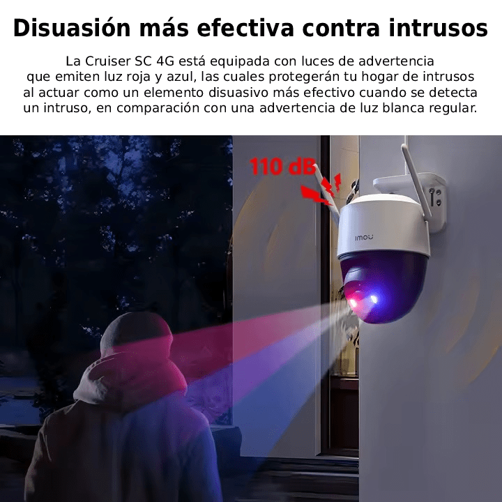 Imou PT Cruiser SC 4G LTE 2K 3MP 3.6mm Dual light bidireccional alarma 30m DC 12v IPC-K7FN-3HOTE-AM4