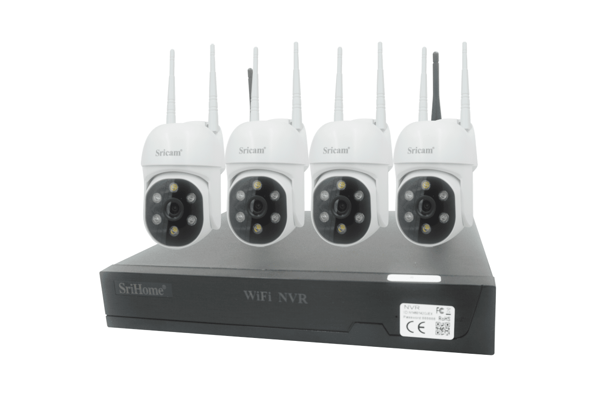 SRIHOME WIFI KIT 4 MINI PT WIFI NVR 8CH 1080p COLORVU bidireccional1