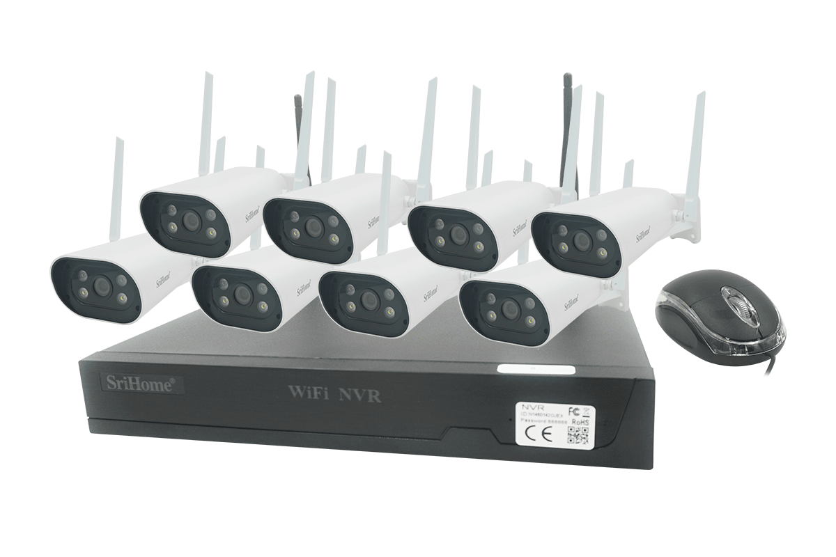 SRIHOME WIFI KIT 8 BALA NVR 8CH 1080p COLORVU bidireccional1