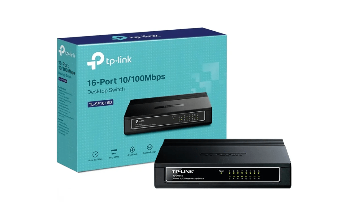 SWITCH 16 PUERTOS,RJ45 10-100Mbps, 802,3X 10 BASE -T ETHERNET.3