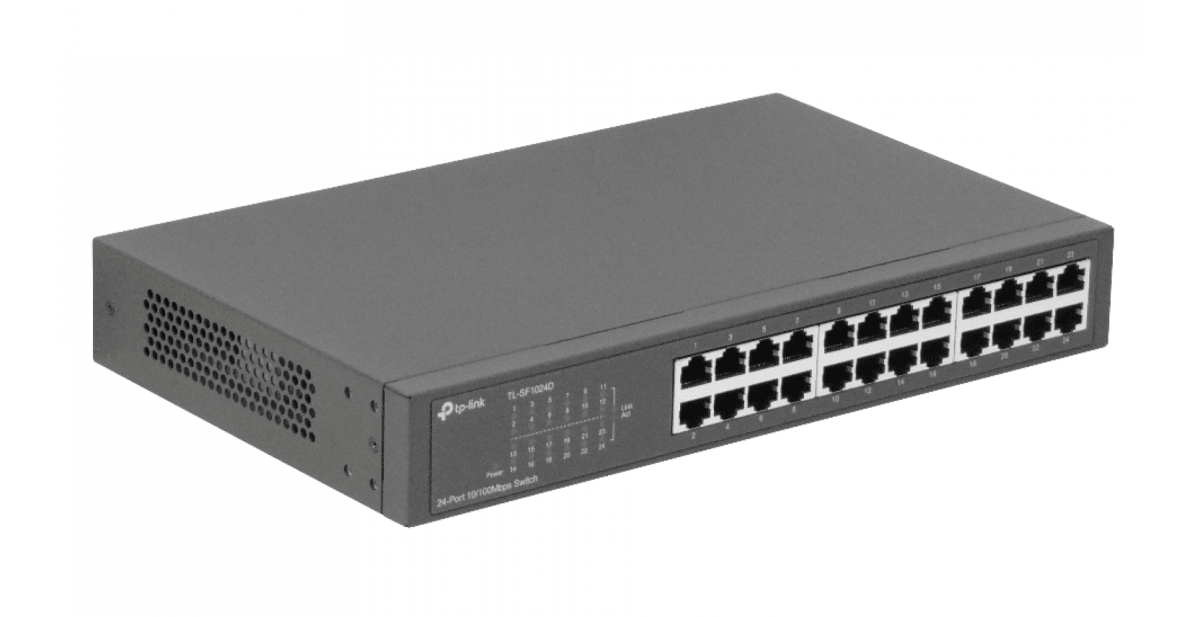 SWITCH IEEE802.3I,24 PUERTOS,10-100Mbps RJ45, ,SIN VENTILADOR,50-60HZ,100-240VAC1