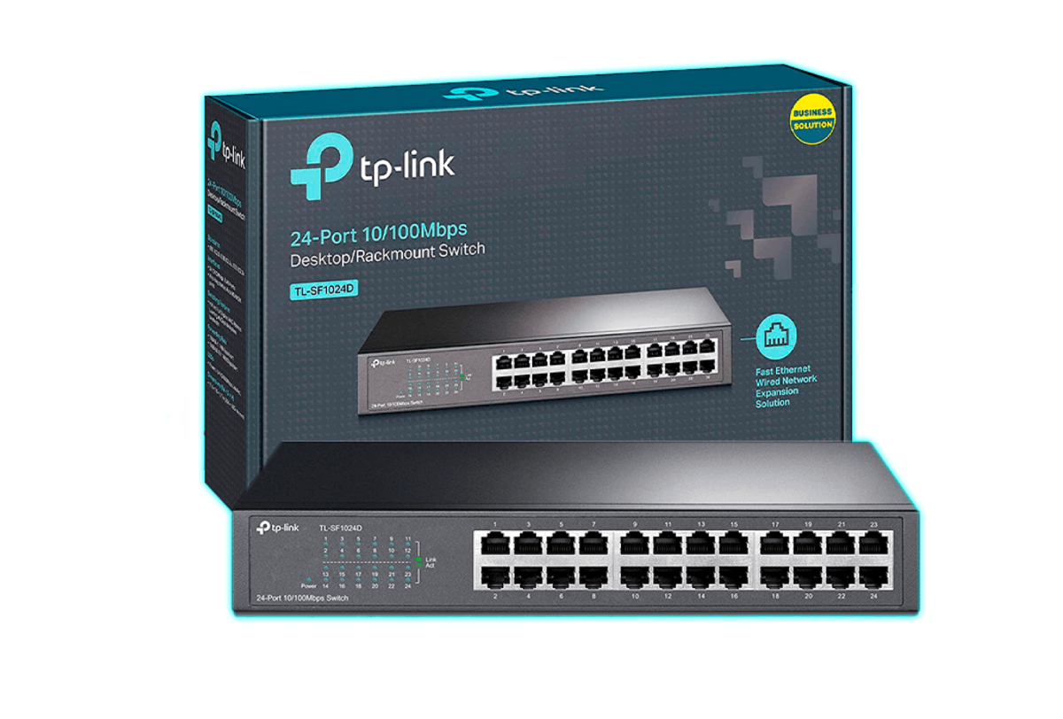 SWITCH IEEE802.3I,24 PUERTOS,10-100Mbps RJ45, ,SIN VENTILADOR,50-60HZ,100-240VAC3