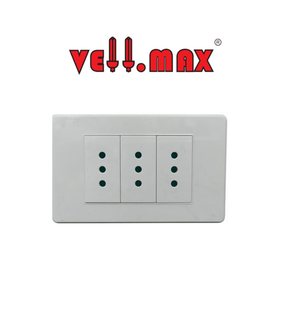 ENCHUFE TRIPE CON CARCASA DE SEGURIDAD V-SO-0503-10 10A 250V SEC1