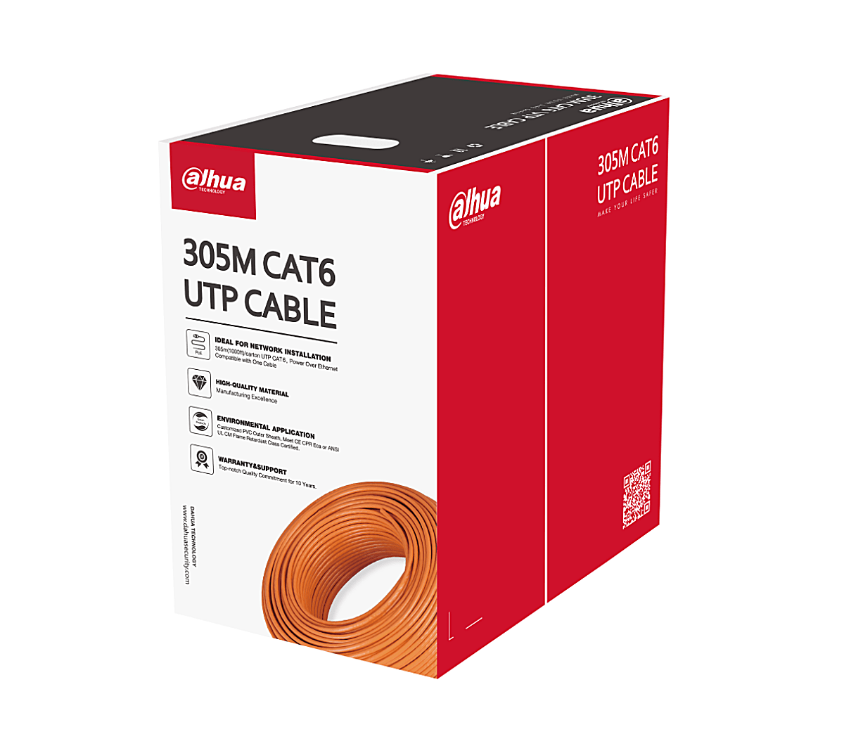 Cable UTP DAHUA CAT6 305MT CCA INTERIOR Cobre Color Naranja1