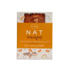 GALLETAS NAT CRACKERS CASTAÑAS CAJU, PASAS Y JENGIBRE 80 G