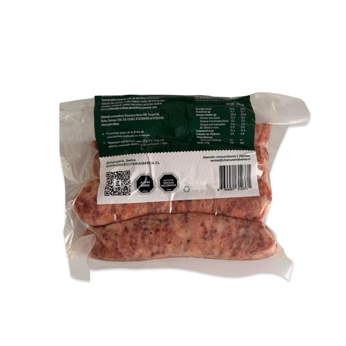 LONGANIZA CHILENA CHARCUTERIA IBERICA 400 G2