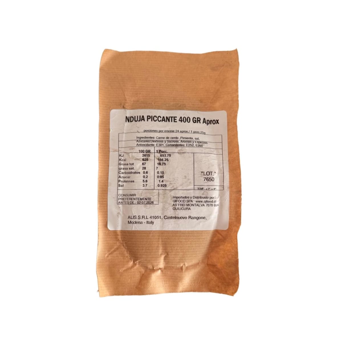 NDUJA PICANTE CASA RINALDI 400 G APROX.2