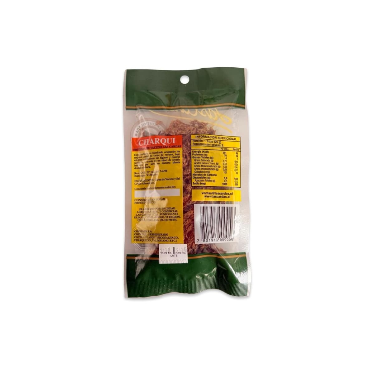 CHARQUI VACUNO LAS CARDAS 50 G2
