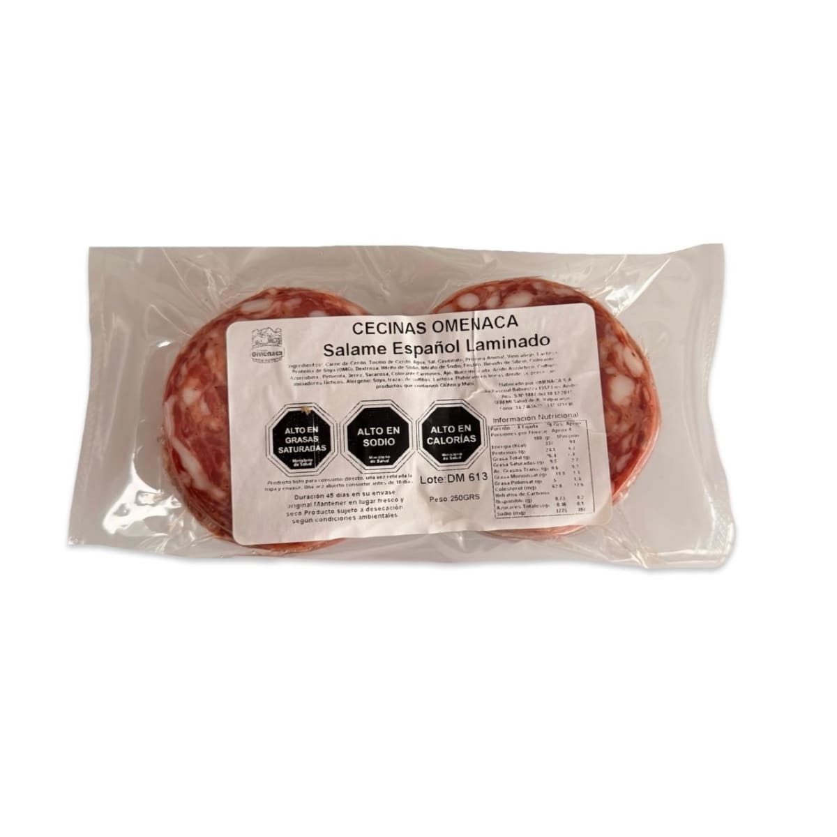 SALAME ESPAÑOL OMEÑACA LAMINADO 250 G1