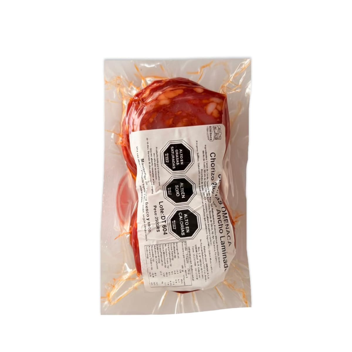 CHORIZO RIOJANO ANCHO OMEÑACA LAMINADO 250 G2