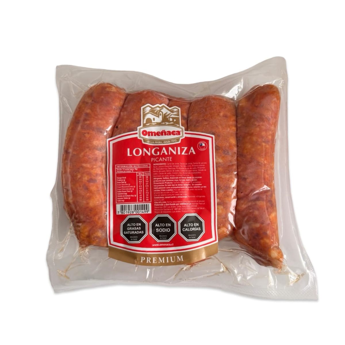 LONGANIZA PICANTE OMEÑACA 500 G1