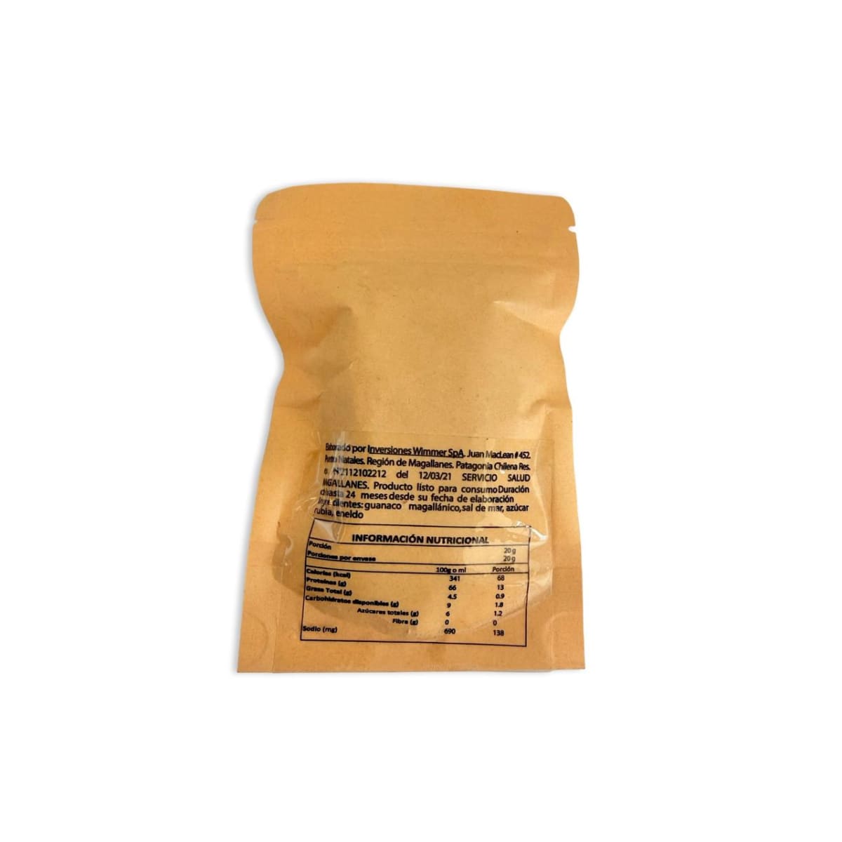 CHARQUI DE GUANACO AHUMADOS WIMMER 20 G.2