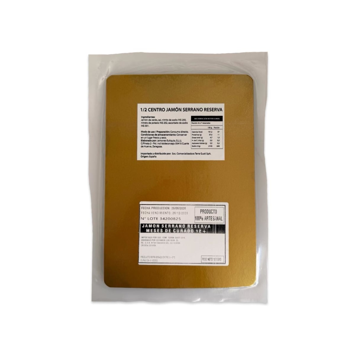 JAMON SERRANO RESERVA EUTIQUIO SACHET 100 G2