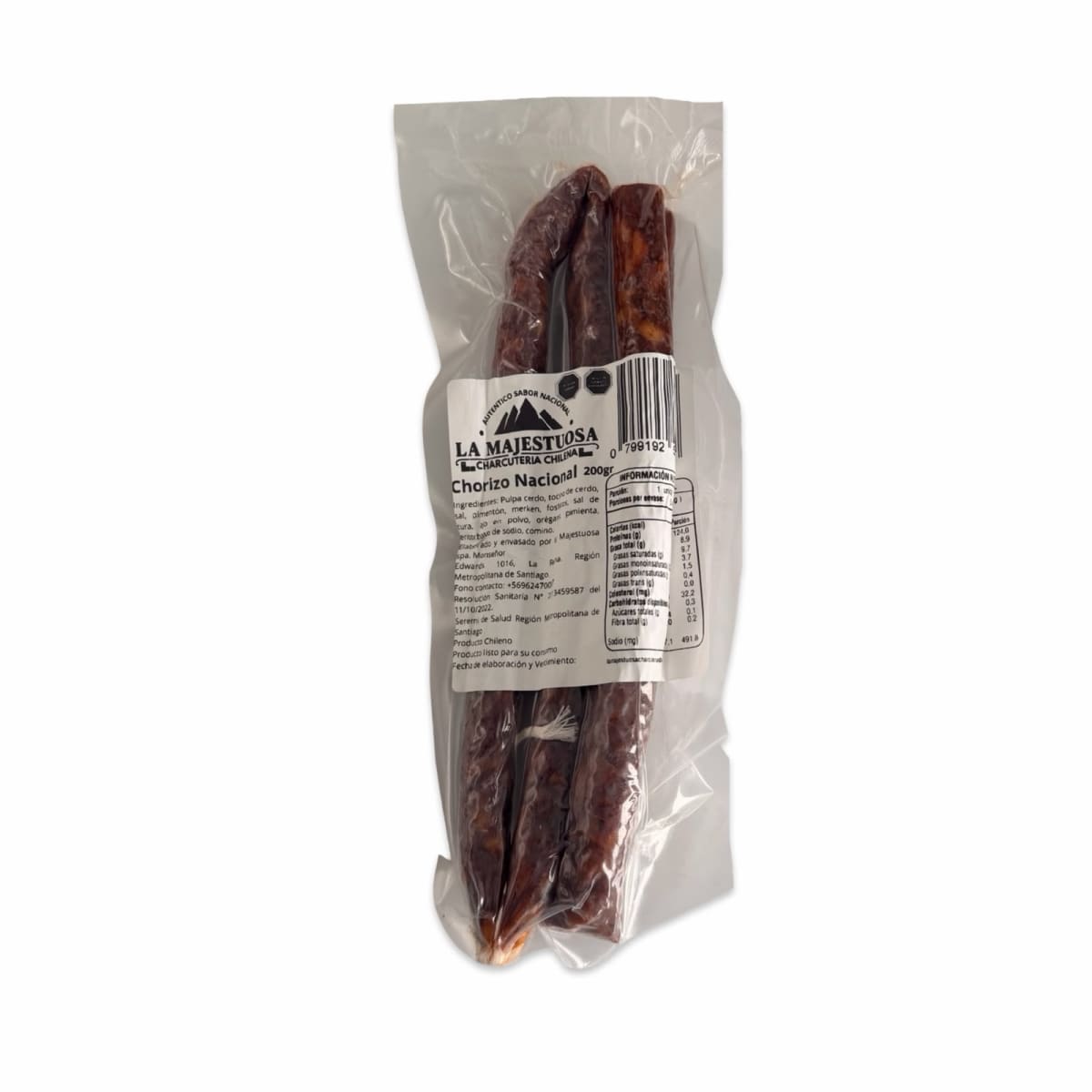 CHORIZO NACIONAL CON MERKEN LA MAJESTUOSA 200 G1