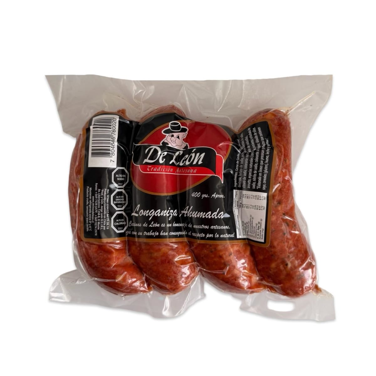 LONGANIZA ARTESANAL AHUMADA DE LEON 400 G1