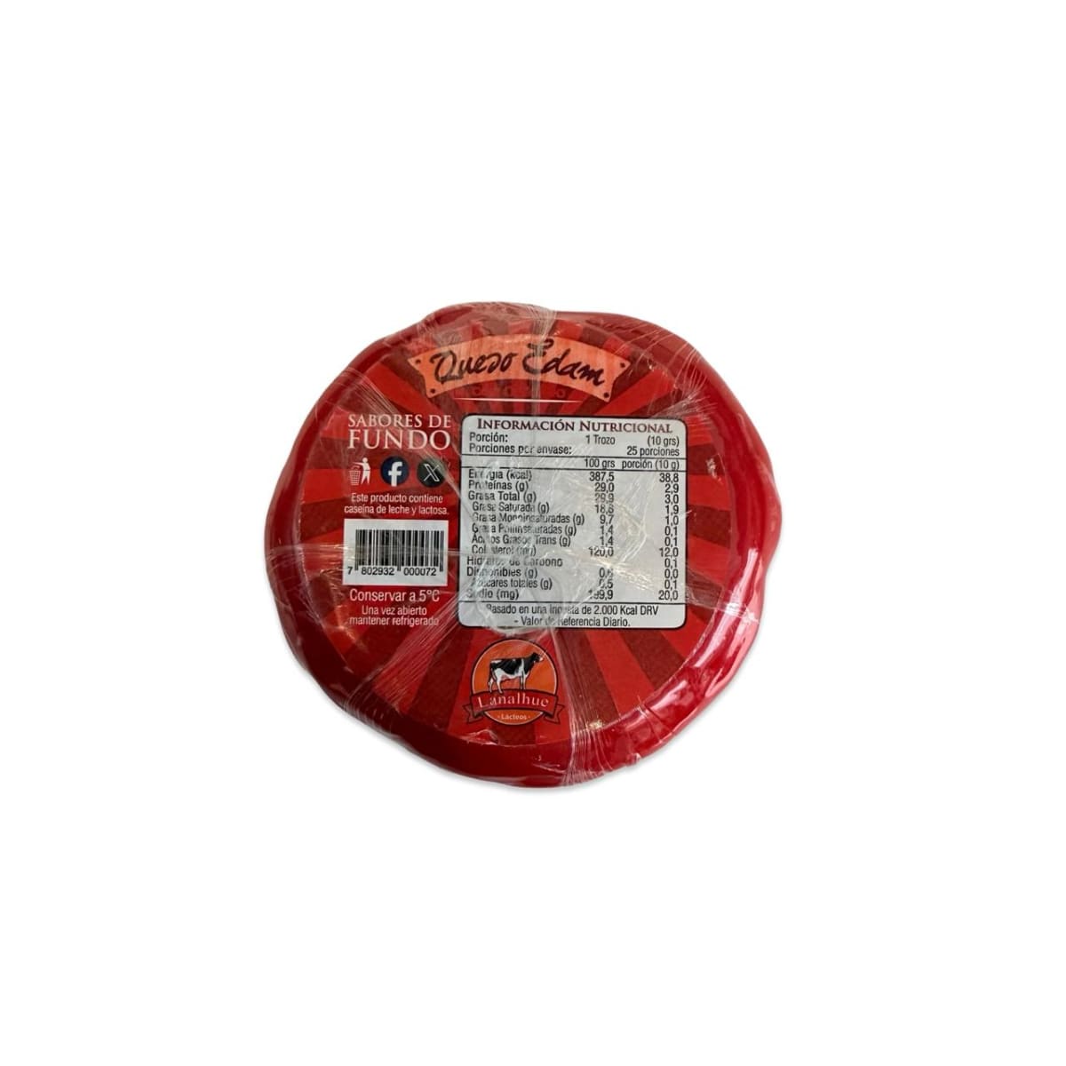 QUESO EDAM NATURAL LANALHUE 250 G2