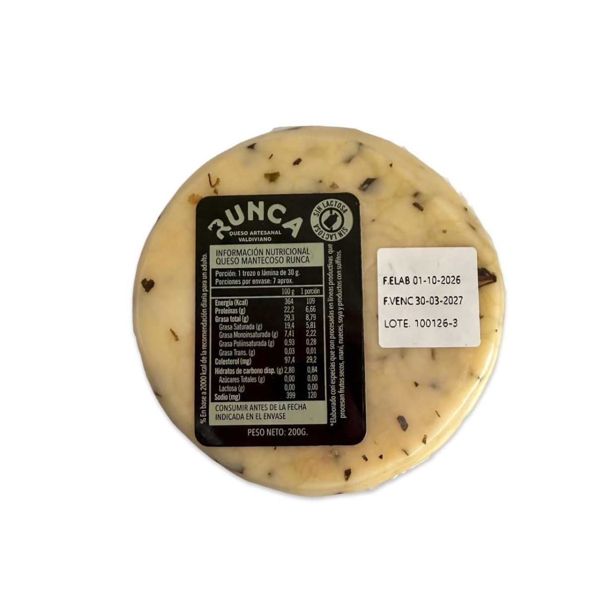 QUESO MANTECOSO CON ALBAHACA RUNCA 200 G2