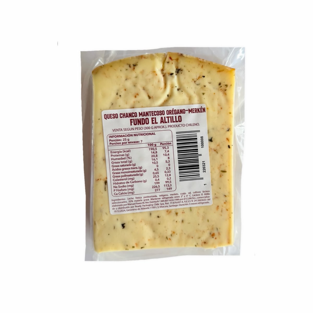 QUESO FUNDO EL ALTILLO ORÉGANO Y MERKÉN 300 G2