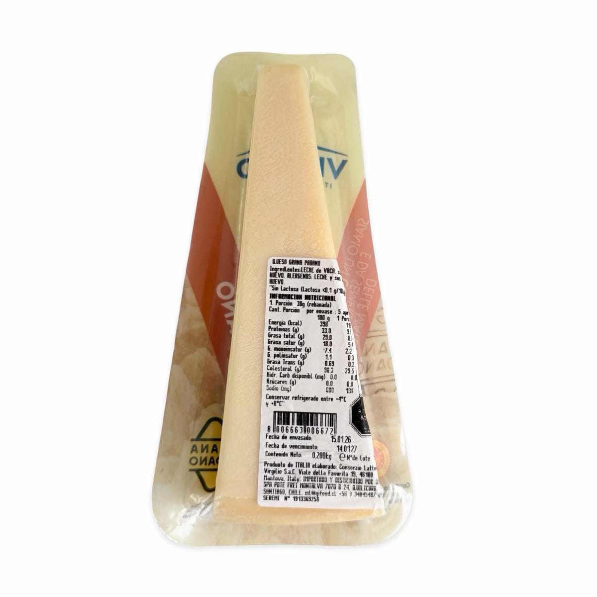 QUESO GRANA PADANO VIRGILIO 200 G2