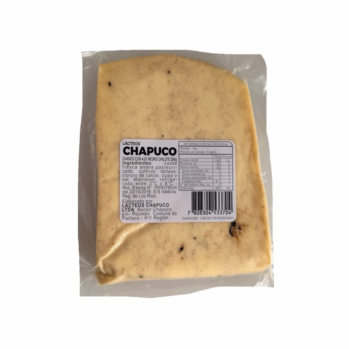 QUESO CHANCO MANTECOSO CON AJO NEGRO CHILOTE CHAPUCO 200 G2