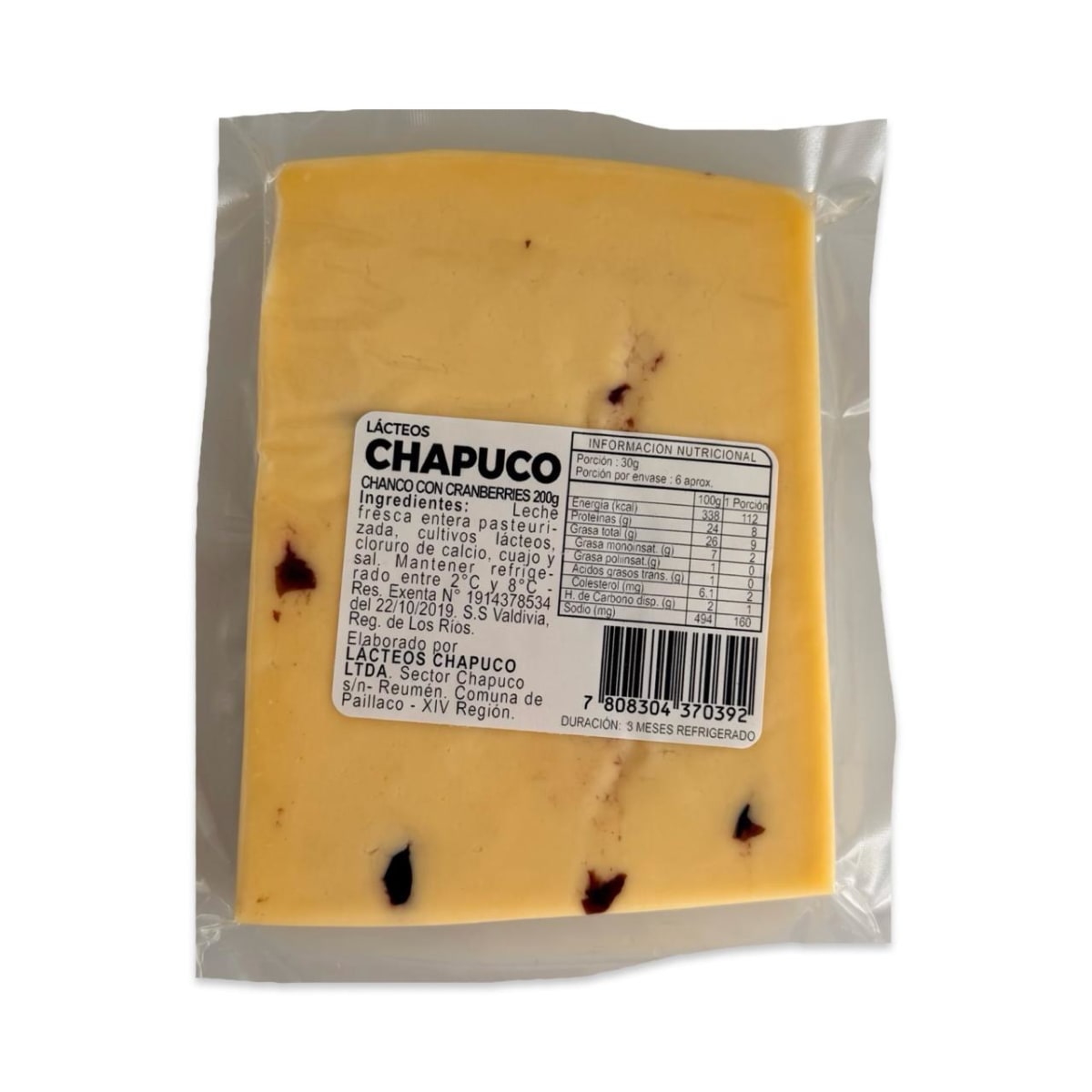 QUESO CHANCO MANTECOSO CON CRANBERRIES CHAPUCO 200 G2