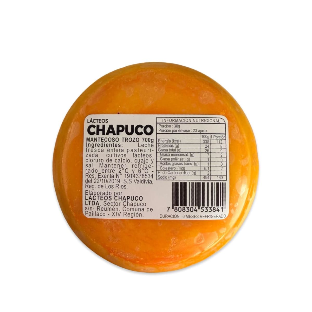 QUESO CHANCO MANTECOSO CHAPUCO VALDIVIANO 700 G2