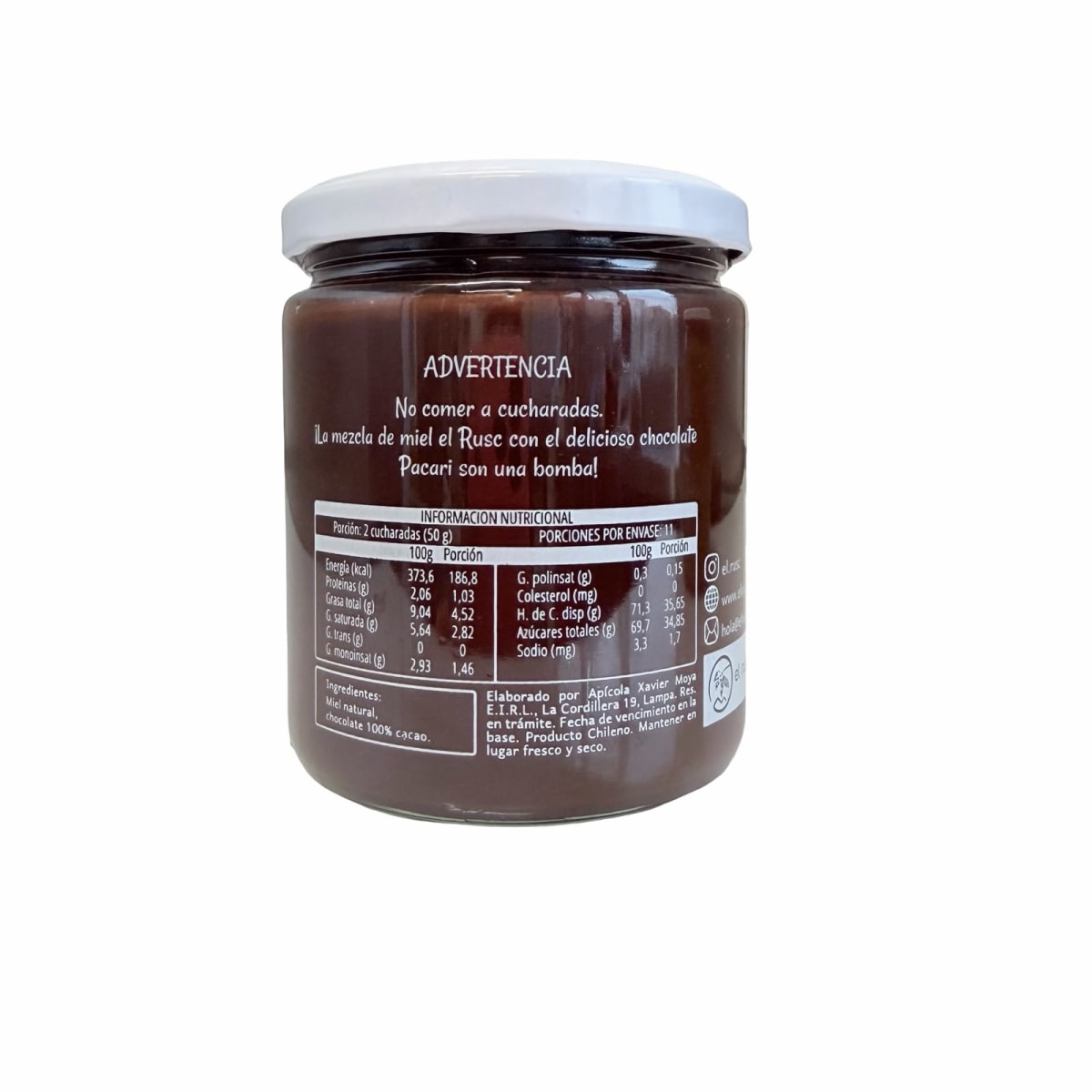 MELICAO MIEL CON CHOCOLATE 70% CACAO EL RUSC 550 G2
