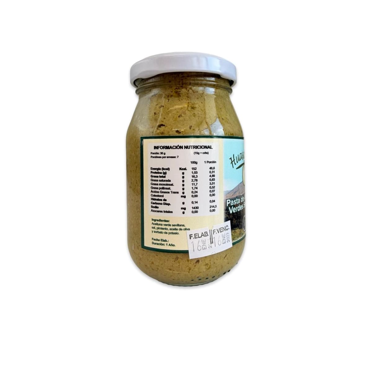 PASTA DE ACEITUNAS VERDES HUASCOLIVA 200 G.2