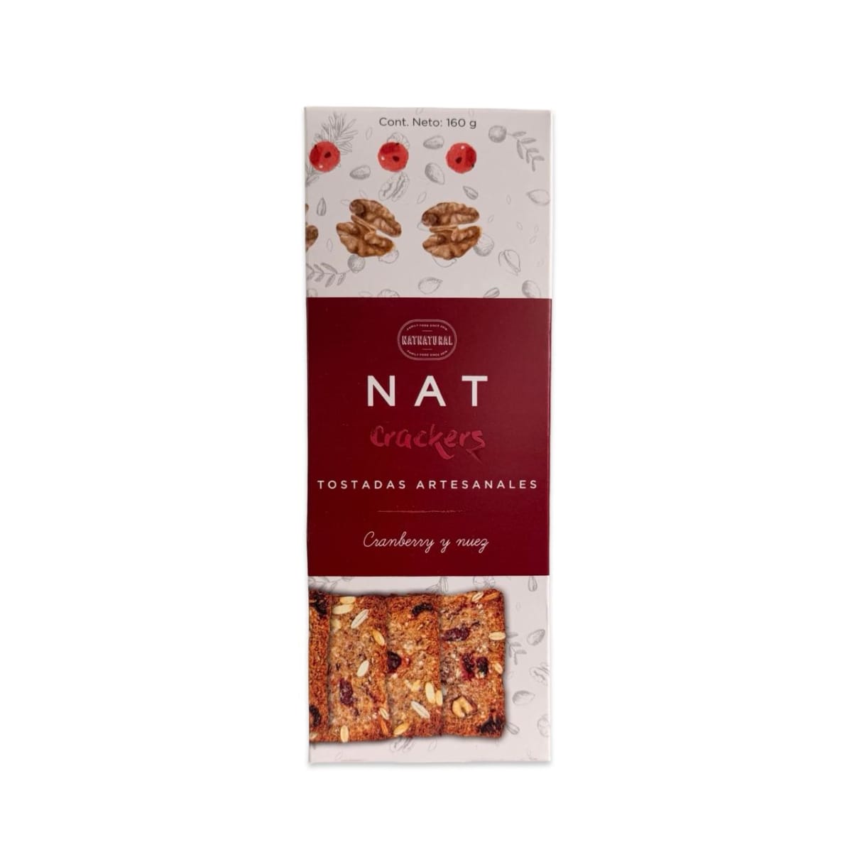GALLETAS NAT CRACKERS CRANBERRY Y NUEZ 160 G1