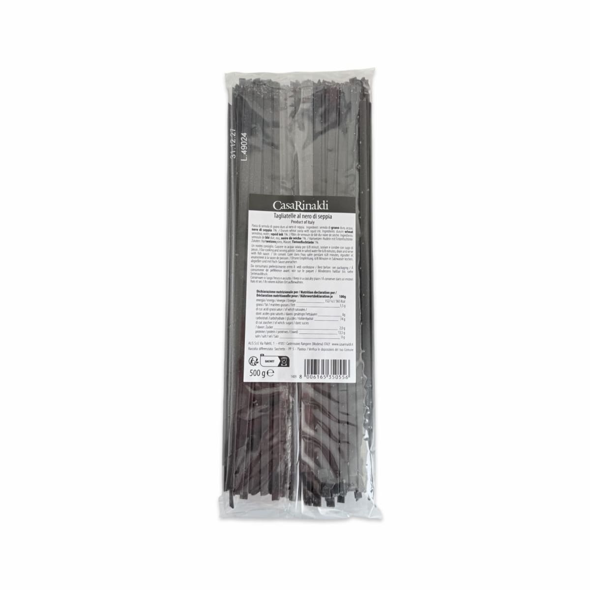 PASTA TAGLIATELLE CON TINTA CALAMAR CASA RINALDI 500 G2