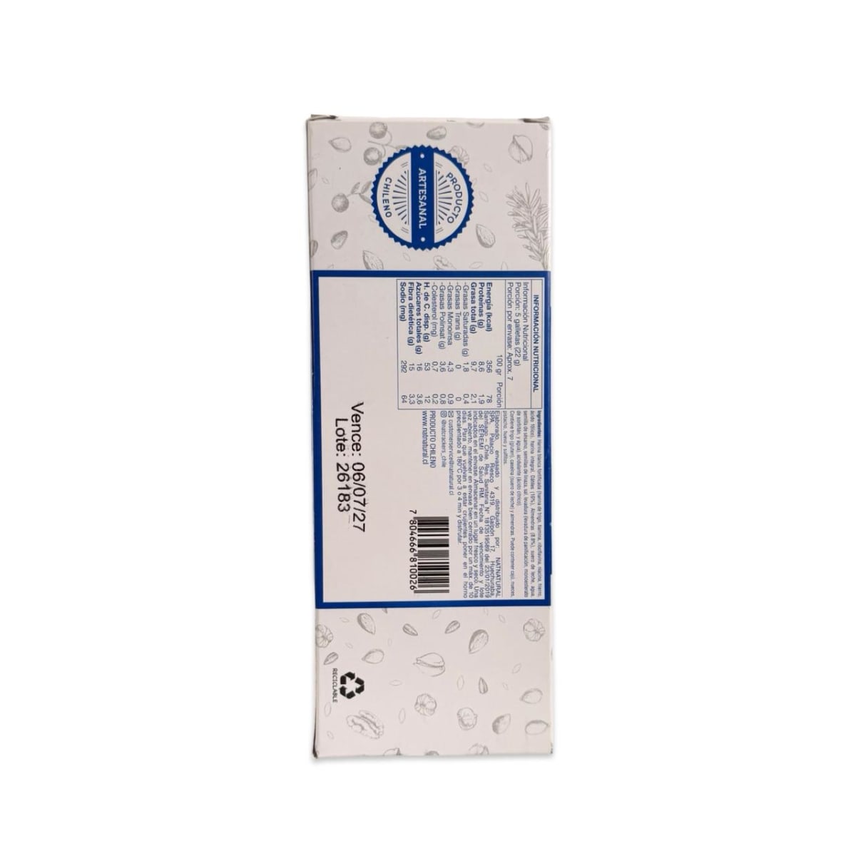 GALLETAS NAT CRACKERS DATILES Y ALMENDRA 160 G2