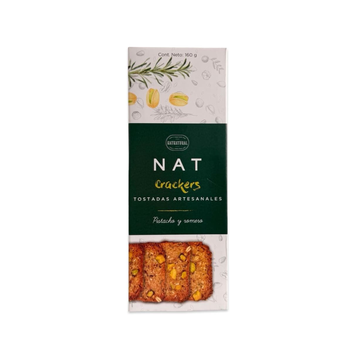 GALLETAS NAT CRACKERS PISTACHO Y ROMERO 160 G1