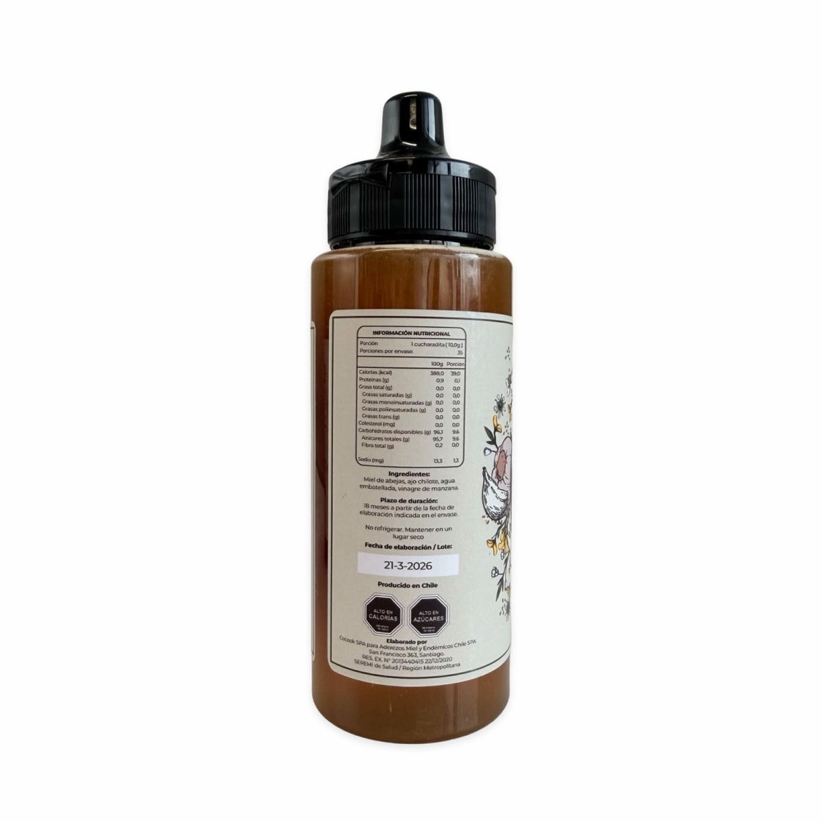 MIEL CHILOE´S HOT HONEY GARLIC 350 G2