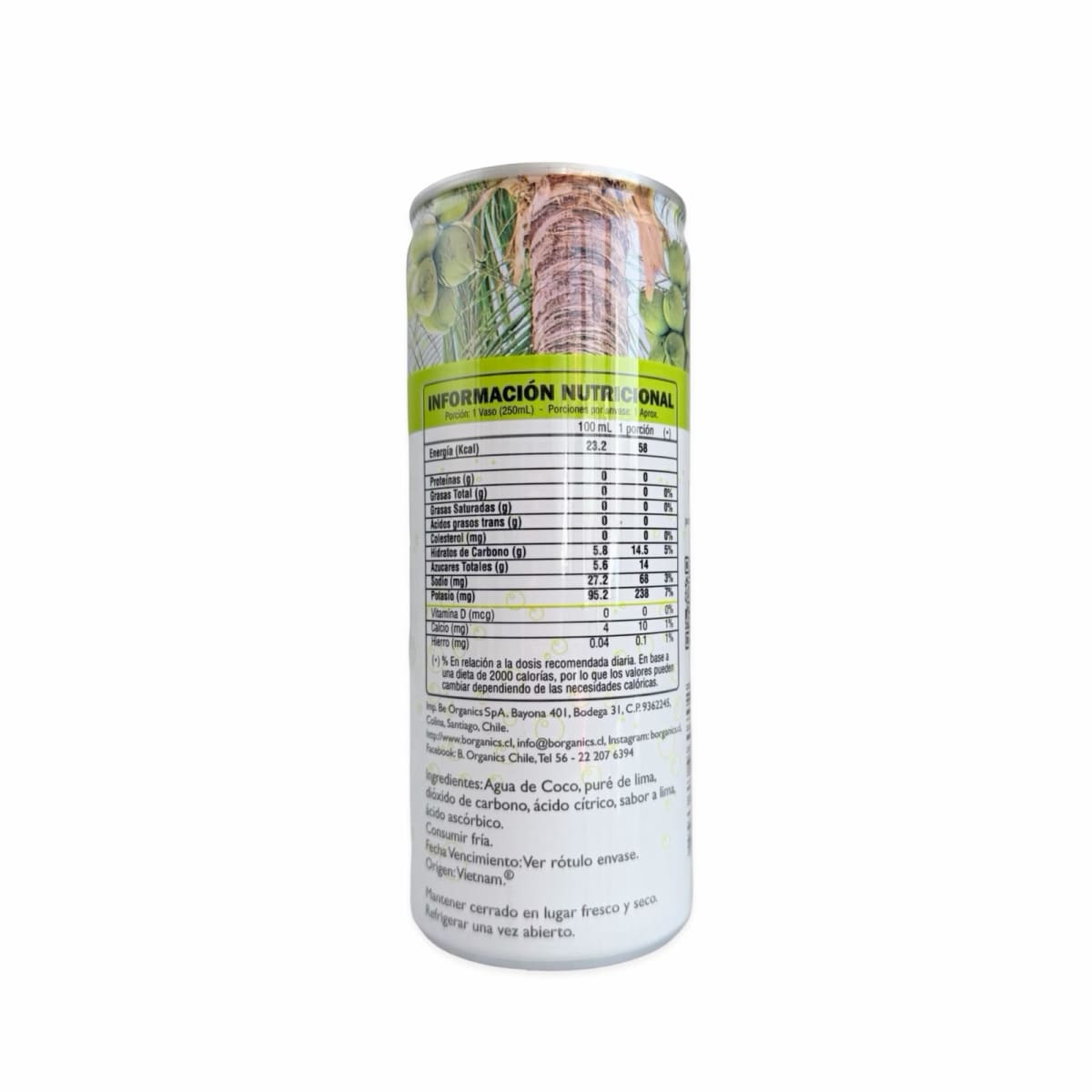 SPARKLING DE COCO LIMA B ORGANICS 250 CC2