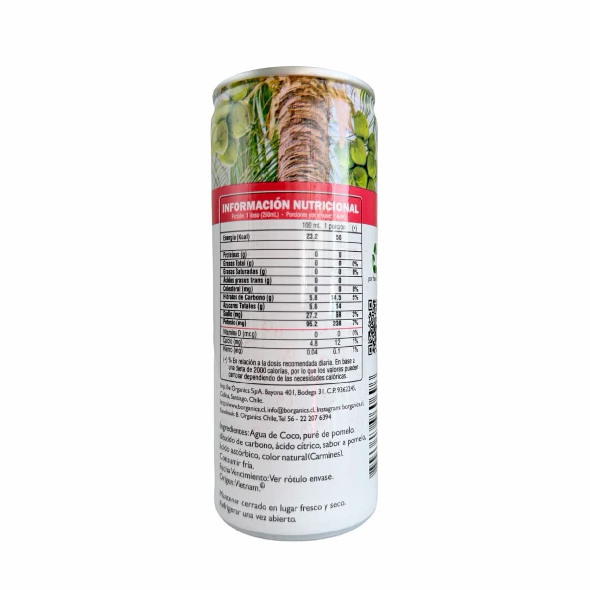 SPARKLING DE COCO POMELO  B ORGANICS 250 CC2
