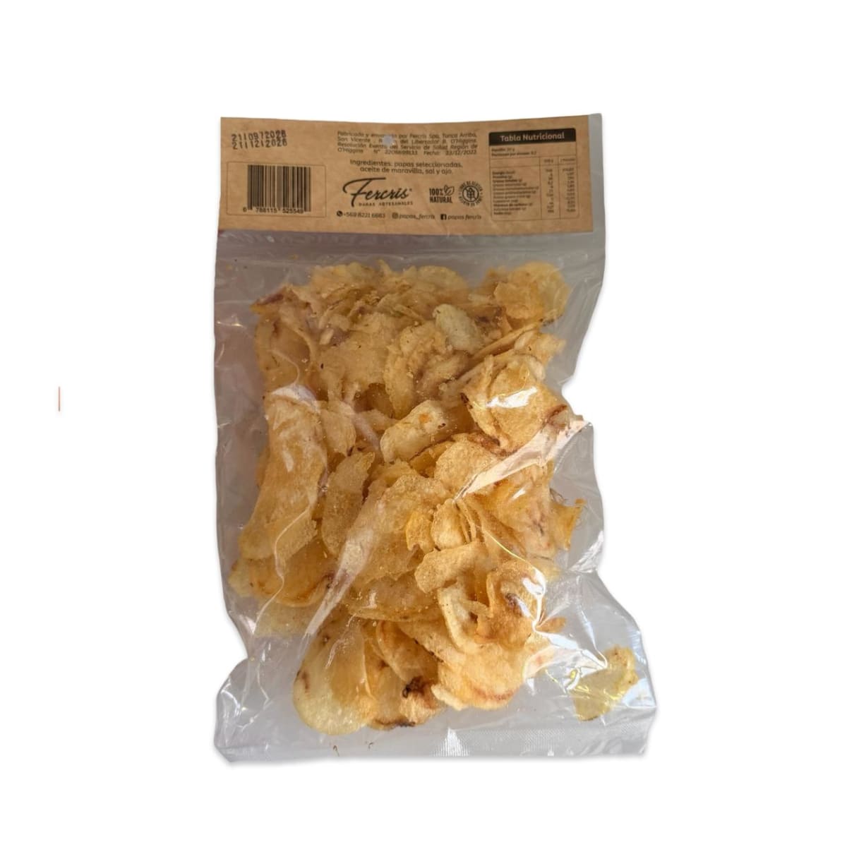 PAPAS FRITAS ARTESANALES JAMON SERRANO FERCRIS 160 G2