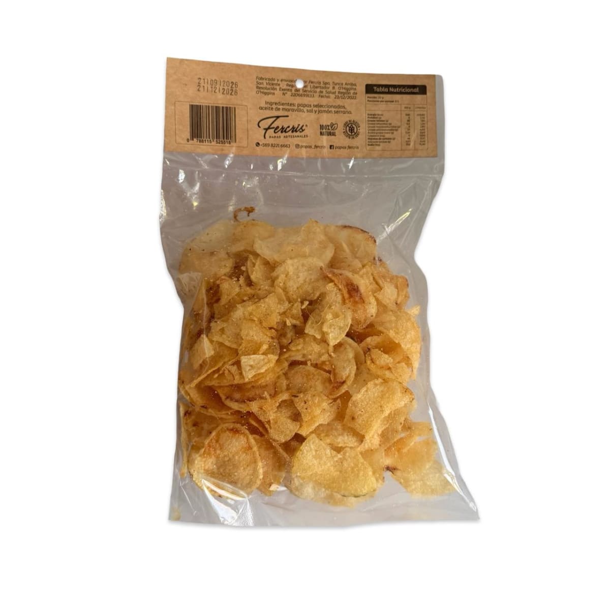 PAPAS FRITAS ARTESANALES CEBOLLA Y CREMA FERCRIS 160 G2
