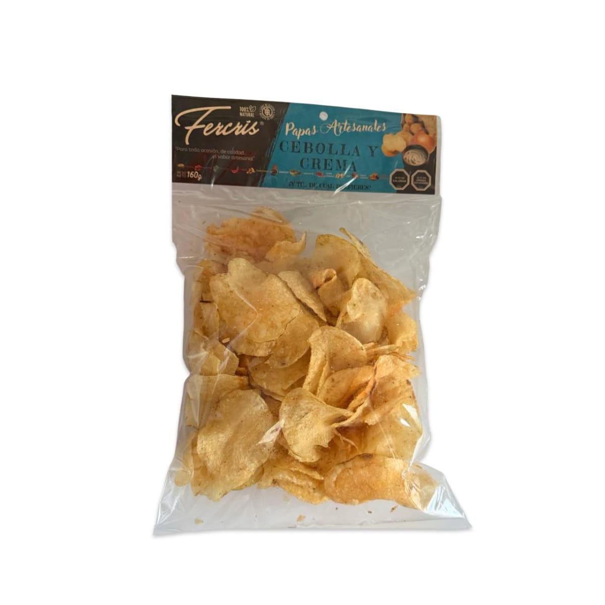 PAPAS FRITAS ARTESANALES CEBOLLA Y CREMA FERCRIS 160 G1