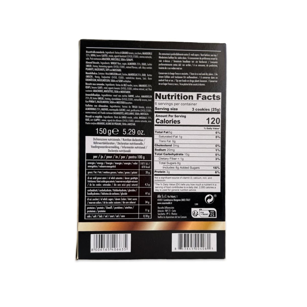 CANTUCCINI DE ALMENDRAS 150 G2