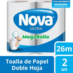 Toalla de Papel Nova Ultra Doble Hoja 26 m 2 un