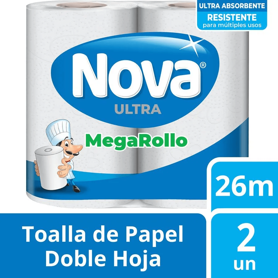 Toalla de Papel Nova Ultra Doble Hoja 26 m 2 un1