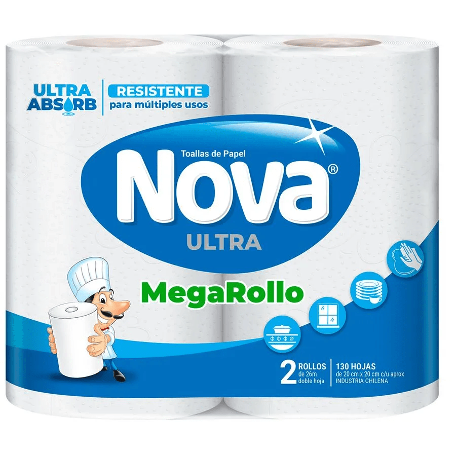 Toalla de Papel Nova Ultra Doble Hoja 26 m 2 un2