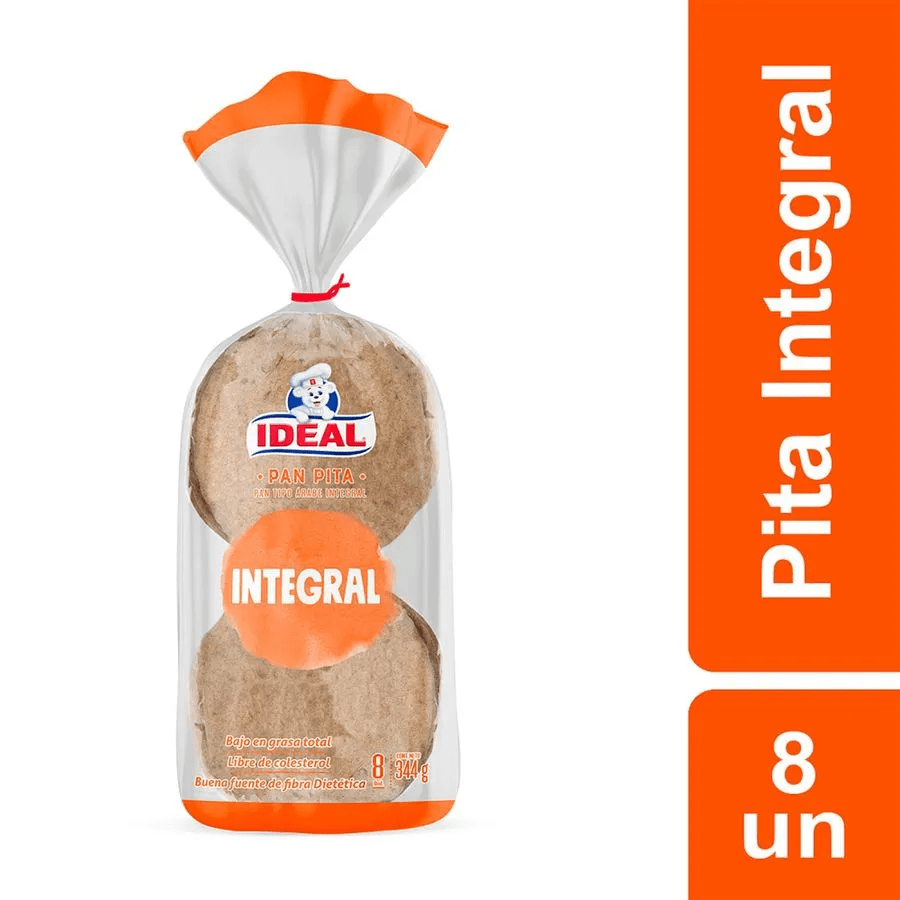 Pan Pita Ideal Integral 344 g 8 un1
