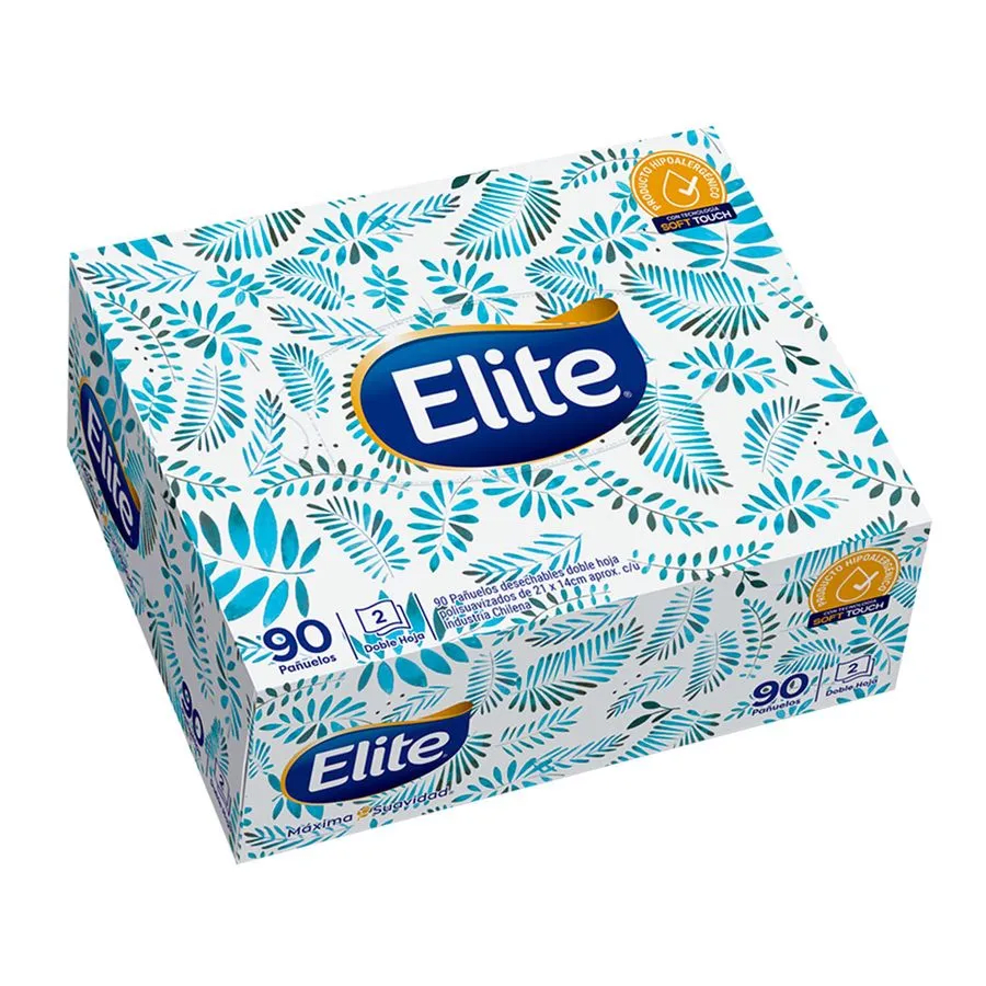 Pañuelos Facial Elite Doble Hoja Individual 90 un3