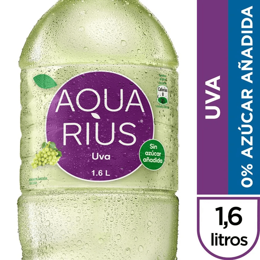 Agua Saborizada Aquarius Uva Botella 1.6 L1
