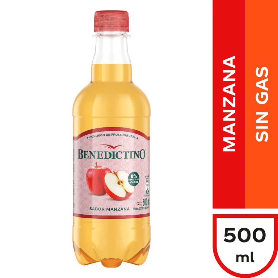 Agua Saborizada Benedictino Manzana 500 ml2